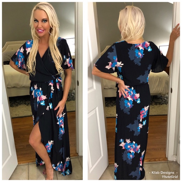 ❤️LAST 1! Stunning Black Floral Maxi Dress! - Picture 4 of 4